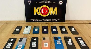 Adıyaman’da 14 gümrük kaçak telefon ele geçirildi