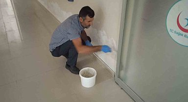 Gölbaşı Devlet Hastanesi'nde onarım sürüyor