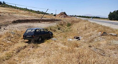 Otomobil şarampole yuvarlandı: 1 yaralı