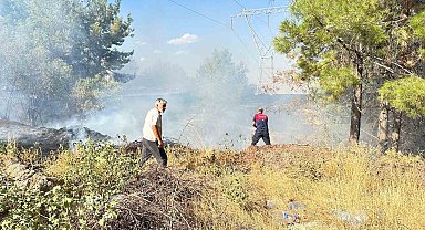 Otluk alanda çıkan yangın korkuttu