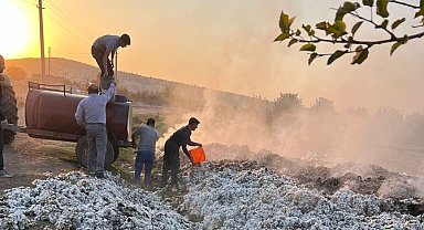 Besni'de 6,5 ton pamuk yandı