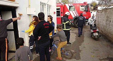 Çamaşır makinesinden çıkan yangın korkuttu