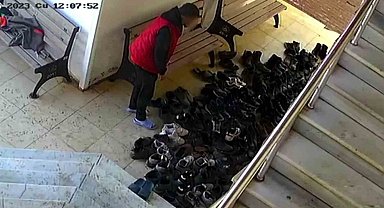 Terlikle gelip ayakkabı çalan şahıs yakalandı