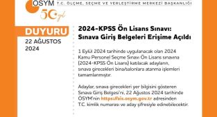 2024 KPSS Ön Lisans Sınavı giriş belgeleri erişime açıldı