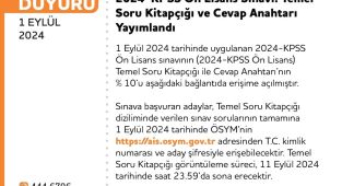 2024 KPSS ön lisans soruları ve cevap anahtarı yayımlandı