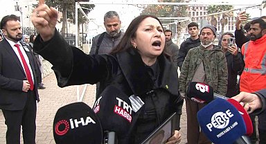 Çocuğunu enkazda kaybeden anne adliye önünde feryat etti