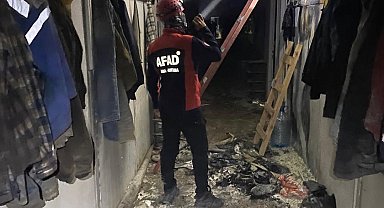 İşçilerin kaldığı prefabrikte çıkan yangın büyümeden söndürüldü