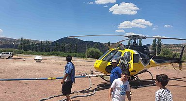 Gölbaşı'nda helikopterle maden araştırması yapılıyor