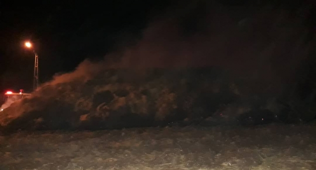 Adıyaman'da 50 Ton Saman Balyası Kül Oldu
