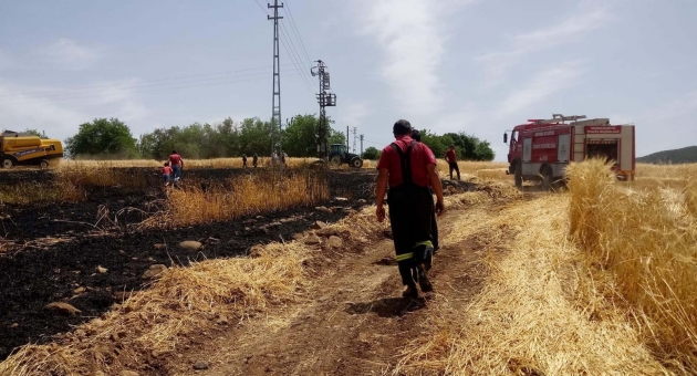 Adıyaman'da Arpa Ekili Tarlada Yangın