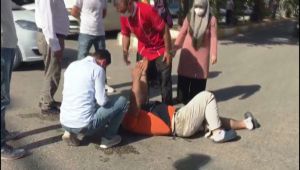 Adıyaman’da devrilen motosiklet sürücüsü yaralandı