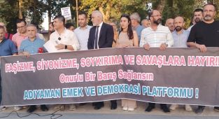 Adıyaman’da Emek ve Demokrasi Platformu’ndan İsrail ve Lübnan protestosu