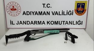 Adıyaman'da ruhsatsız tüfek ile tabancaya 1 gözaltı