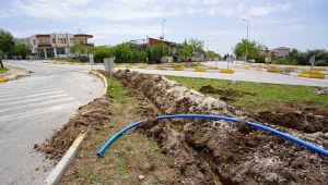 Akkonut Kavşağı’na Otomatik Sulama Sistemi Döşendi