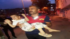Ayağına inşaat demiri saplanan çocuğu itfaiye ekipleri kurtardı