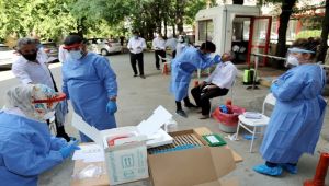 Belediye otobüsü şoförlerine Kovid-19 testi uygulandı