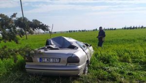 Dört takla atan otomobilden hafif sıyrıkla kurtuldu