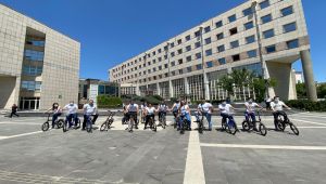 Gaziantep Büyükşehir Belediye personellerinden bisiklet etkinliği