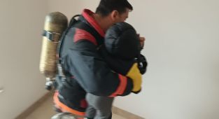 Gelinciktepe TOKİ konutlarında yangın çıktı