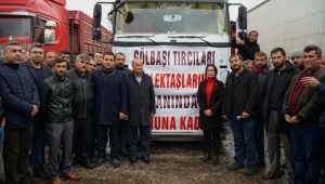 Gölbaşı'nda Nakliyecilerin 'Dijital Takograf' Eylemi