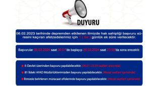 ‘Hak Sahipliği Başvurusu’ için ek süre tanındı