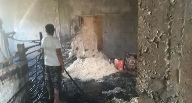 Kahta’da Ahır Yangını