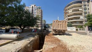 Müftülük Caddesinde altyapı çalışması