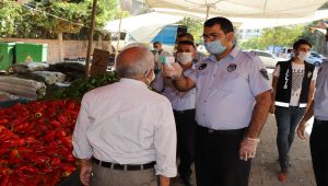 Pazar yerlerinde maske ve mesafe denetimi - Videolu Haber