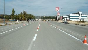 Petrol Caddesi’nde Yol Çizgi Çalışması