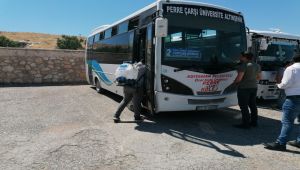 Şehir içi minibüsler dezenfekte edildi