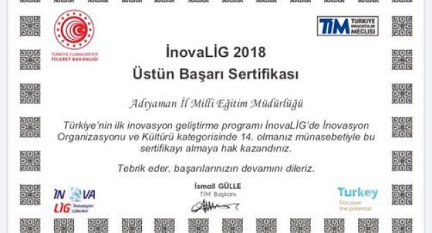 Türkiye İhracatçılar Meclisinden Adıyaman'a Üstün Başarı Belgesi
